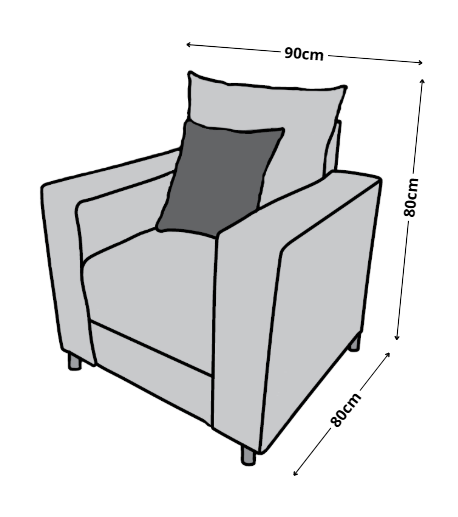 Sillon El Bazar Store Miami Lino Azul marino 1 Plaza, Modular, Moderno, Sala