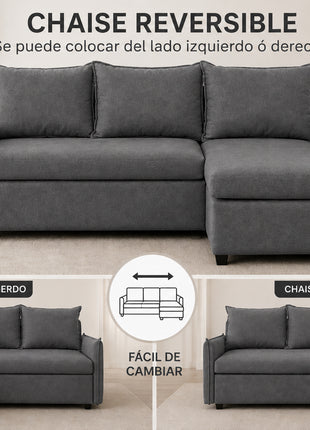 Sala Esquinera Modular El Bazar Store Nara Lino 175x130 cm Lado Izquierdo ó Derecho