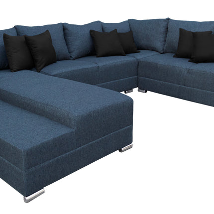 Sala Corbel - Esquinera en "U" Azul Marino, 200x315x255 cm, 4 salas en 1, El Bazar Store