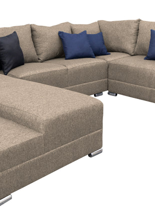 Sala Corbel - Esquinera en "U" Beige, 200x315x255 cm, 4 salas en 1, El Bazar Store