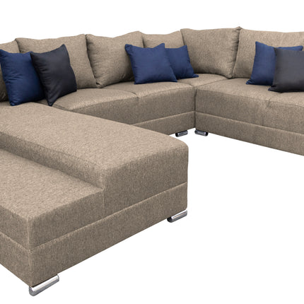 Sala Corbel - Esquinera en "U" Beige, 200x315x255 cm, 4 salas en 1, El Bazar Store