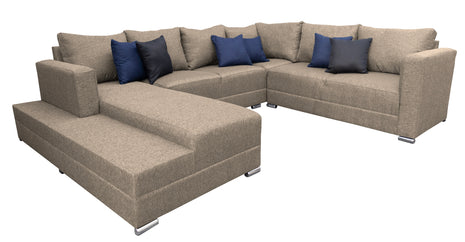 Sala Corbel - Esquinera en "U" Beige, 200x315x255 cm, 4 salas en 1, El Bazar Store