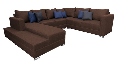 Sala Corbel - Esquinera en "U" Chocolate, 200x315x255 cm, 4 salas en 1, El Bazar Store