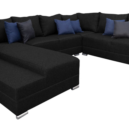Sala Corbel - Esquinera en "U" Negro, 200x315x255 cm, 4 salas en 1, El Bazar Store