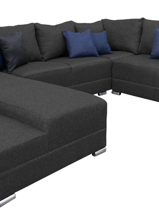 Sala Corbel - Esquinera en "U" Gris Oxford, 200x315x255 cm, 4 salas en 1, El Bazar Store