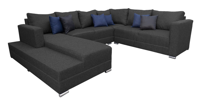 Sala Corbel - Esquinera en "U" Gris Oxford, 200x315x255 cm, 4 salas en 1, El Bazar Store