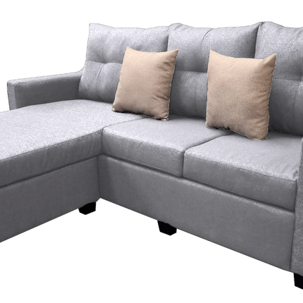 Sala Esquinera El Bazar Store Hermes Gris plata 225x165 cm, Lado Izquierdo y derecho, Lino nacional