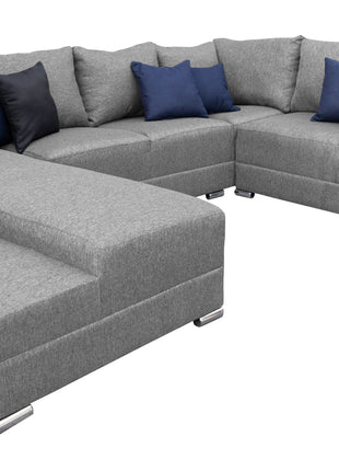 Sala Corbel - Esquinera en "U" Plata, 200x315x255 cm, 4 salas en 1, El Bazar Store