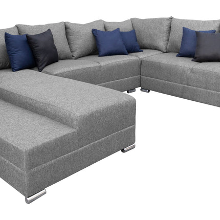 Sala Corbel - Esquinera en "U" Plata, 200x315x255 cm, 4 salas en 1, El Bazar Store