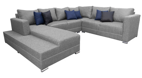 Sala Corbel - Esquinera en "U" Plata, 200x315x255 cm, 4 salas en 1, El Bazar Store