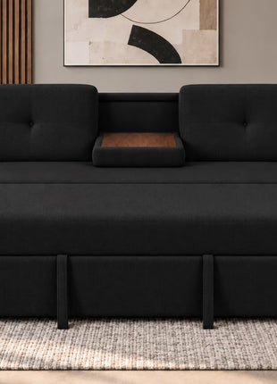 Sofá Cama El Bazar Store Grace Lino Cama Extensible Respaldo Abatible Portavasos en Brazos