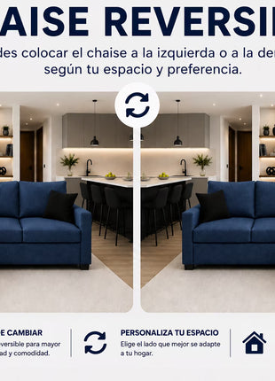 Sala Esquinera El Bazar Store Denver, 200x140 cm, Lado derecho e Izquierdo, Lino nacional, Sofa
