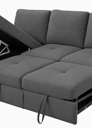 Sala Esquinera Sofá cama El Bazar Store Romance Lino Extensible con Baúl