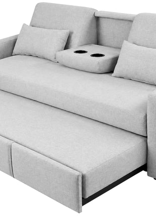 Sofá Cama El Bazar Store Luciana Lino Cama Extensible Respaldo Abatible Portavasos