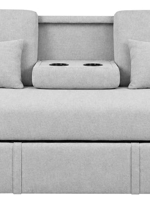 Sofá Cama El Bazar Store Luciana Lino Cama Extensible Respaldo Abatible Portavasos