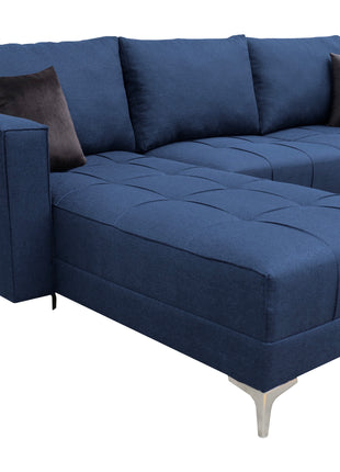 Sala Esquinera El Bazar Store Interlaken Azul Marino 280X180 cm, Tela Lino nacional, Modular