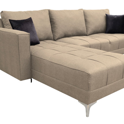 Sala Esquinera El Bazar Store Interlaken Beige 280X180 cm, Tela Lino nacional, Modular