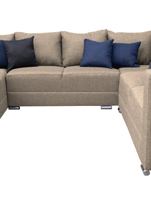 Sala Corbel - Esquinera en "U" Beige, 200x315x255 cm, 4 salas en 1, El Bazar Store