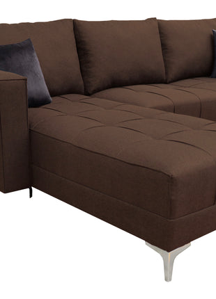 Sala Esquinera El Bazar Store Interlaken Chocolate 280X180 cm, Tela Lino nacional, Modular