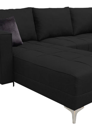 Sala Esquinera El Bazar Store Interlaken Negro 280X180 cm, Tela Lino nacional, Modular