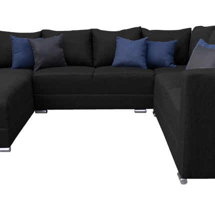 Sala Corbel - Esquinera en "U" Negro, 200x315x255 cm, 4 salas en 1, El Bazar Store