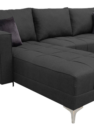 Sala Esquinera El Bazar Store Interlaken Gris Oxford 280X180 cm, Tela Lino nacional, Modular