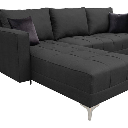 Sala Esquinera El Bazar Store Interlaken Gris Oxford 280X180 cm, Tela Lino nacional, Modular