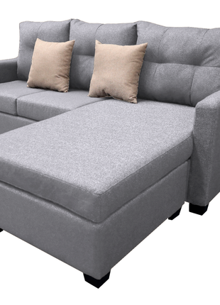 Sala Esquinera El Bazar Store Hermes Gris plata 225x165 cm, Lado Izquierdo y derecho, Lino nacional