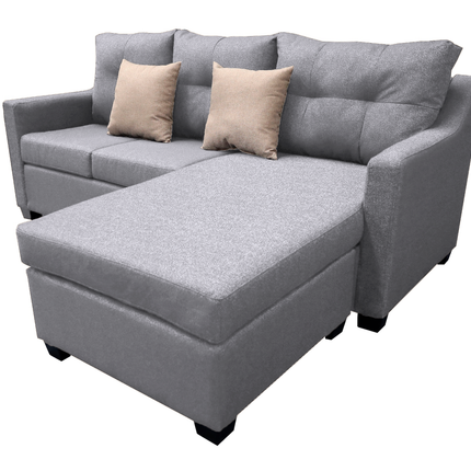 Sala Esquinera El Bazar Store Hermes Gris plata 225x165 cm, Lado Izquierdo y derecho, Lino nacional