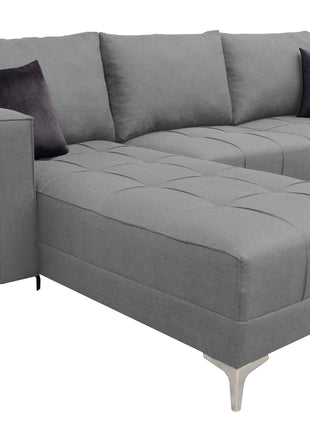 Sala Esquinera El Bazar Store Interlaken Gris Plata 280X180 cm, Tela Lino nacional, Modular