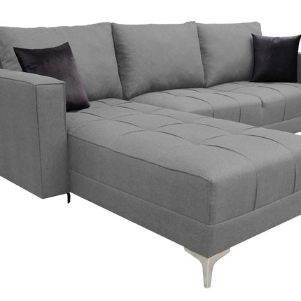 Sala Esquinera El Bazar Store Interlaken Gris Plata 280X180 cm, Tela Lino nacional, Modular
