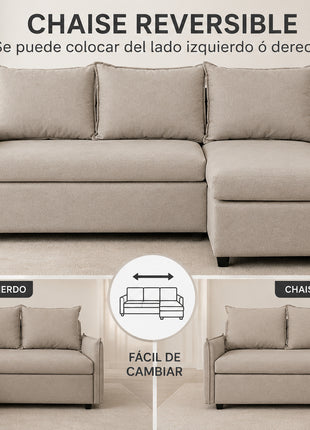 Sala Esquinera Modular El Bazar Store Nara Lino 175x130 cm Lado Izquierdo ó Derecho