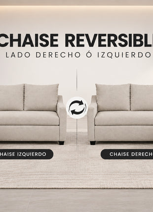 Sala Esquinera Modular El Bazar Store Montreal Lino 175x130 cm Lado Izquierdo ó Drecho
