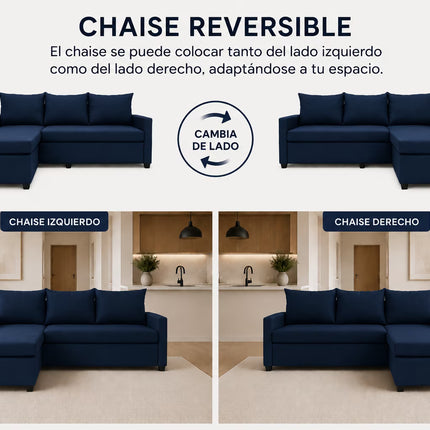 Sala Esquinera Modular El Bazar Store Vancouver 175x130 cm Sofa Lado derecho ó izquierdo Económica, Tela Lino