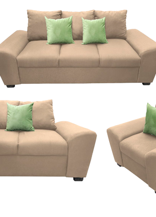 Sala Modular 3-2-1 El Bazar Store Islandia Beige, Sofa, Love seat y sillon