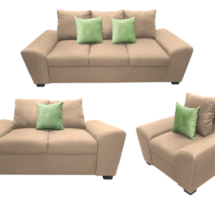 Sala Modular 3-2-1 El Bazar Store Islandia Beige, Sofa, Love seat y sillon