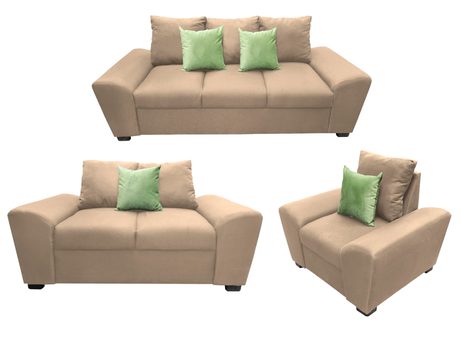 Sala Modular 3-2-1 El Bazar Store Islandia Beige, Sofa, Love seat y sillon