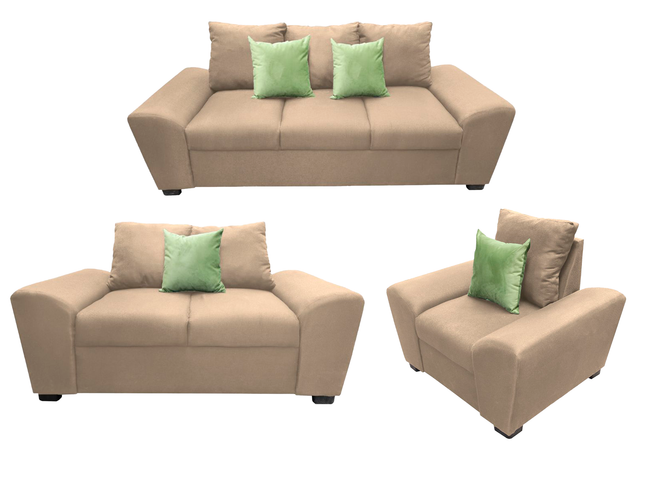 Sala Modular 3-2-1 El Bazar Store Islandia Beige, Sofa, Love seat y sillon