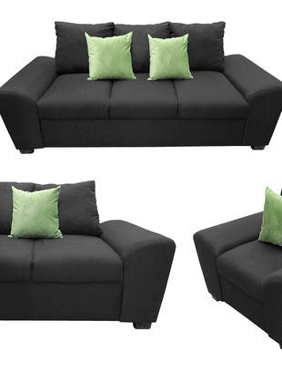 Sala Modular 3-2-1 El Bazar Store Islandia Gris Oxford, Sofa, Love seat y sillon