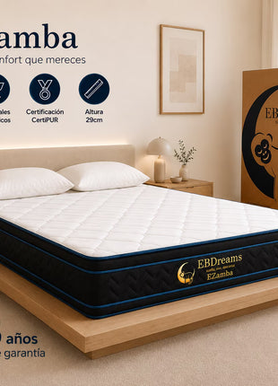 Colchón EBDreams Zamba Medio Firme Blanco 4 tecnologías AirFoam Hecho en México El Bazar Store