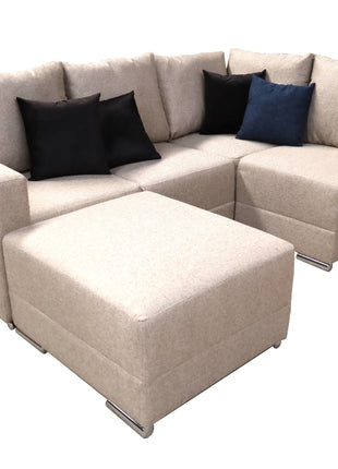 Sala Esquinera El Bazar Store Frigg 230x150 cm, Tela Lino nacional, Modular
