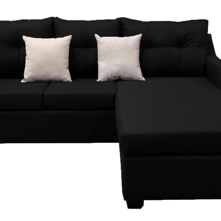 Sala Esquinera El Bazar Store Hermes Negro 225x165 cm, Lado Izquierdo y derecho, Lino nacional