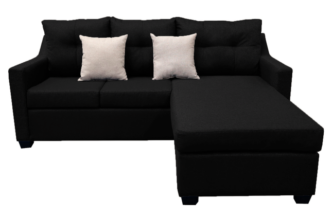 Sala Esquinera El Bazar Store Hermes Negro 225x165 cm, Lado Izquierdo y derecho, Lino nacional