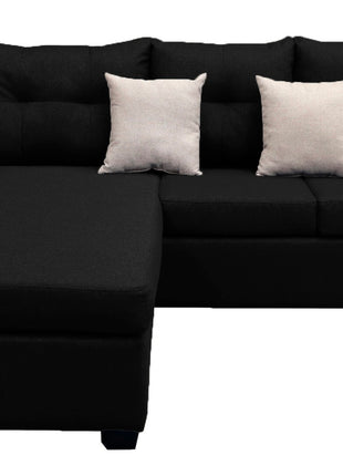 Sala Esquinera El Bazar Store Hermes Negro 225x165 cm, Lado Izquierdo y derecho, Lino nacional