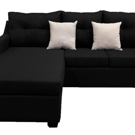 Sala Esquinera El Bazar Store Hermes Negro 225x165 cm, Lado Izquierdo y derecho, Lino nacional