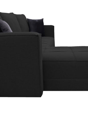 Sala Esquinera El Bazar Store Interlaken Negro 280X180 cm, Tela Lino nacional, Modular