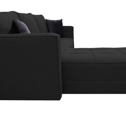 Sala Esquinera El Bazar Store Interlaken Negro 280X180 cm, Tela Lino nacional, Modular