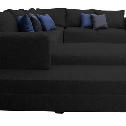 Sala Corbel - Esquinera en "U" Negro, 200x315x255 cm, 4 salas en 1, El Bazar Store