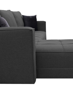 Sala Esquinera El Bazar Store Interlaken Gris Oxford 280X180 cm, Tela Lino nacional, Modular