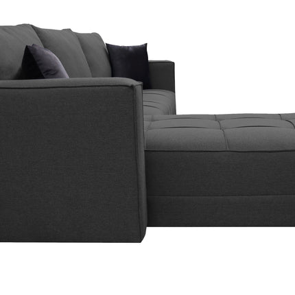 Sala Esquinera El Bazar Store Interlaken Gris Oxford 280X180 cm, Tela Lino nacional, Modular